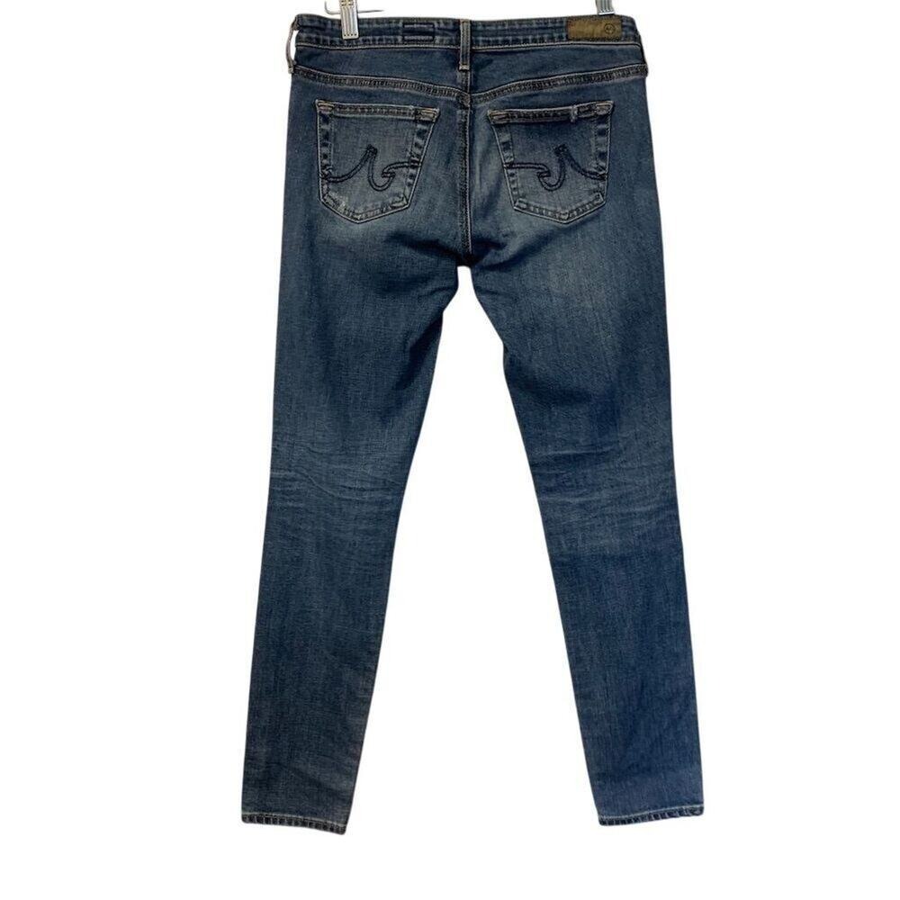 AG Adriano Goldschmied The Stilt Cigarette‎ Leg Distressed Blue Jeans 28 x 27